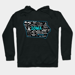 Ottumwa Iowa map Des Moines Sioux City, Mason City, Boone, Ames, Davenport, Fort Madison Hoodie